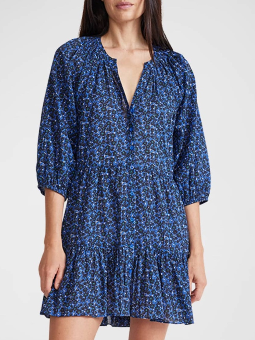 Apiece Apart Mini Mitte Dress, medium, blue floral